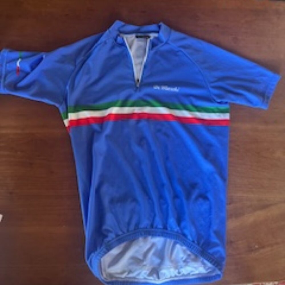 De Marchi XL Blue Cycling Jersey 1/4 Zip, Made in Italy